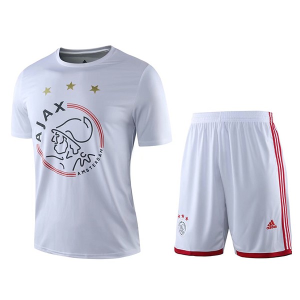 Trainingsshirt Ajax Komplett Set 2019-20 Weiß Fussballtrikots Günstig